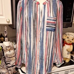 c Womens Juniper & Lime Long Sleeve Button Regula Size Shirt XL. NICE